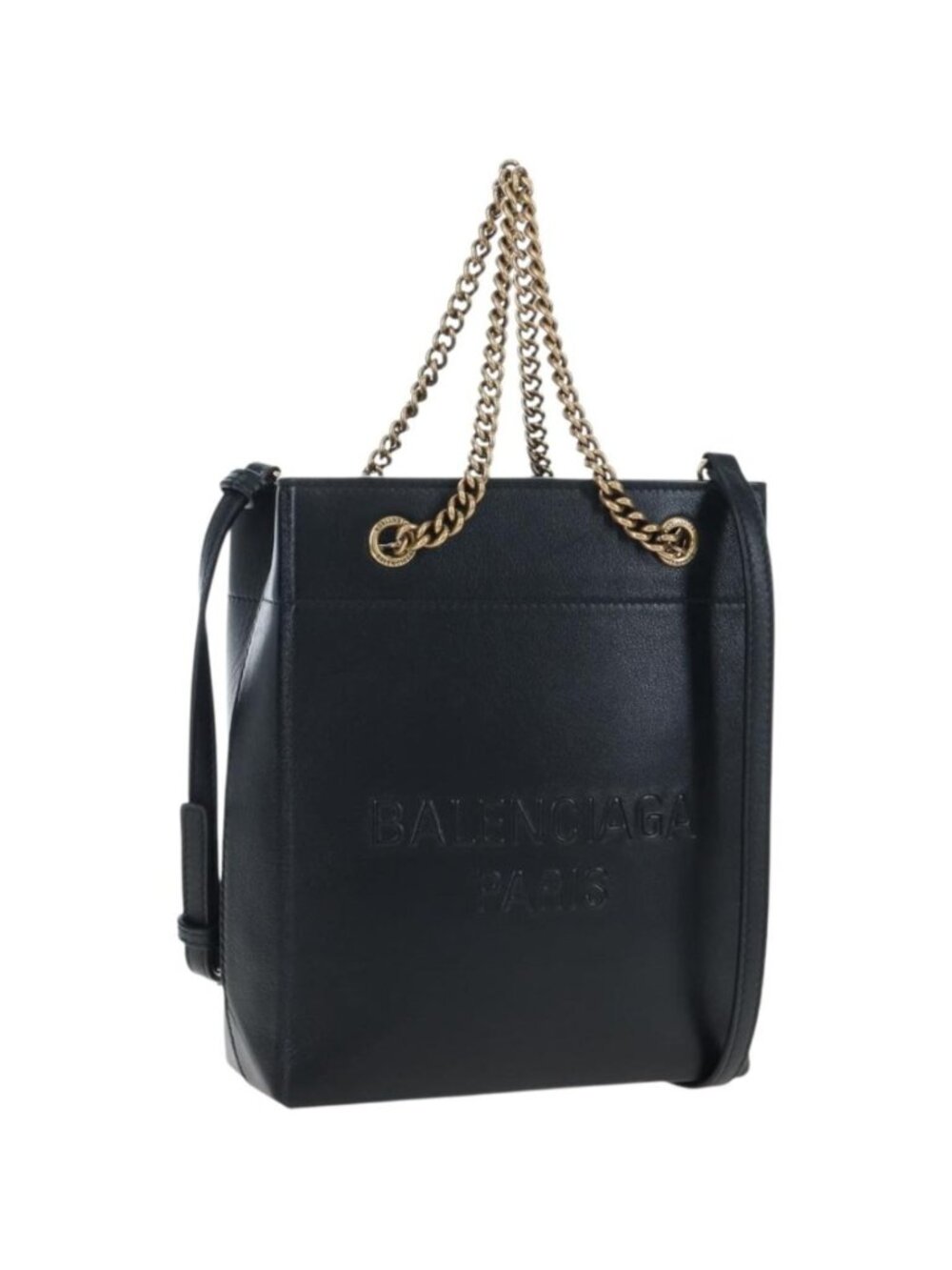 BALENCIAGA Duty Free Tote Bag Leather 2way Black Gold 787982
